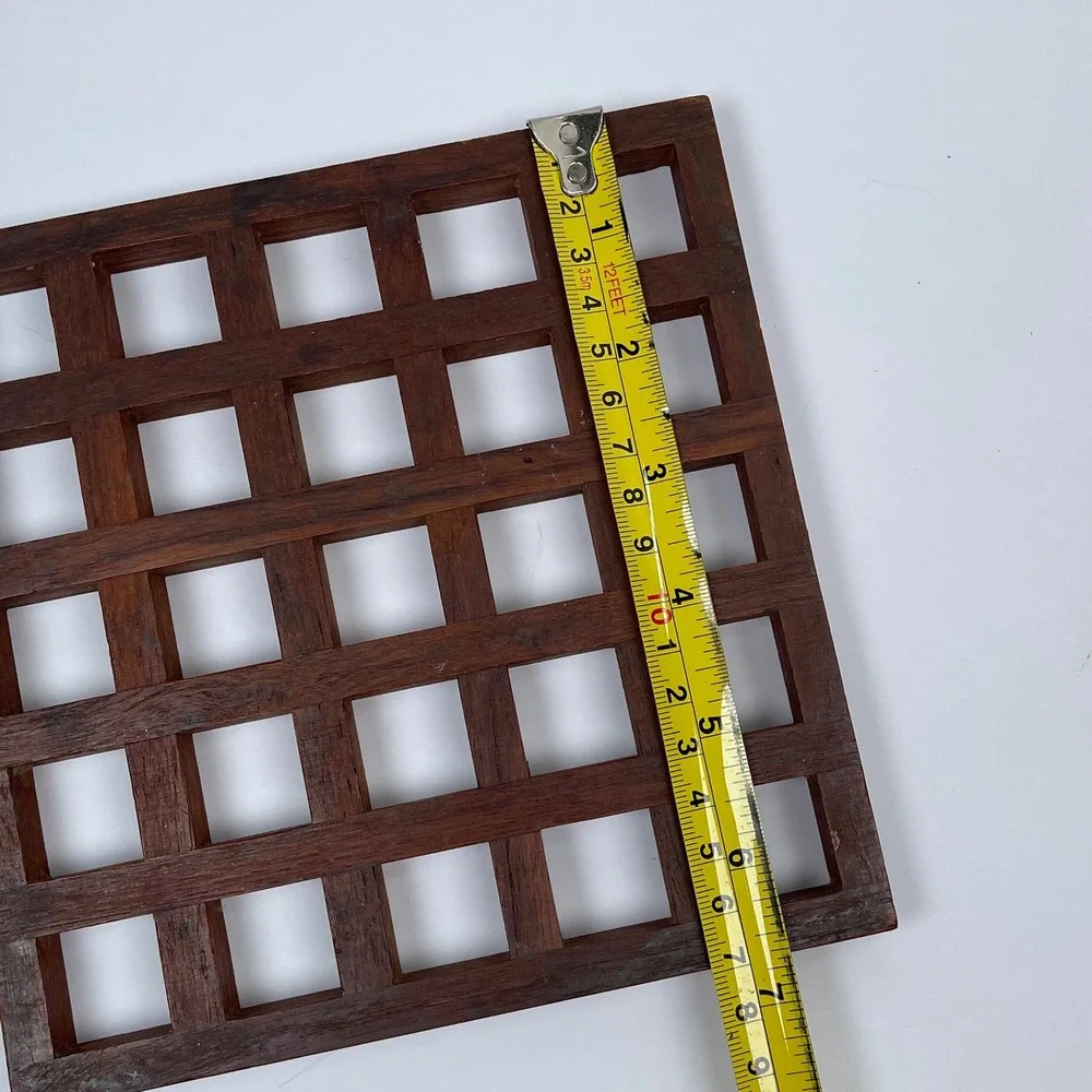 Vintage Dansk Teak Wood Lattice Trivet Set of 3 Brown Mid Century Modern 60s 70s